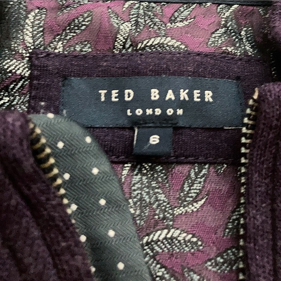 Ted Baker Funnel Neck Purple Half Zip Sweater - Picture 4 of 5
